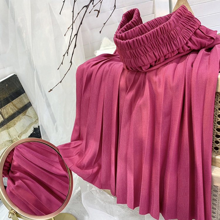 18カラー てろんと感 ミモレ丈 プリーツスカート