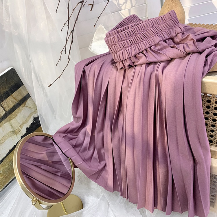 18カラー てろんと感 ミモレ丈 プリーツスカート