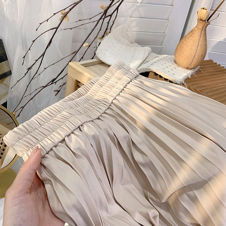 18カラー てろんと感 ミモレ丈 プリーツスカート