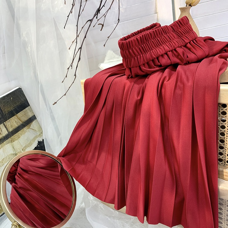 18カラー てろんと感 ミモレ丈 プリーツスカート