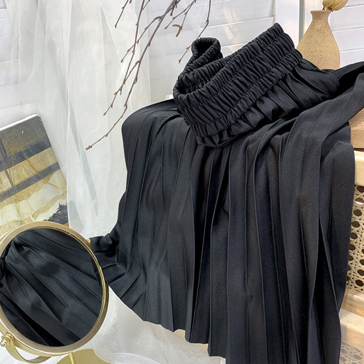 18カラー てろんと感 ミモレ丈 プリーツスカート