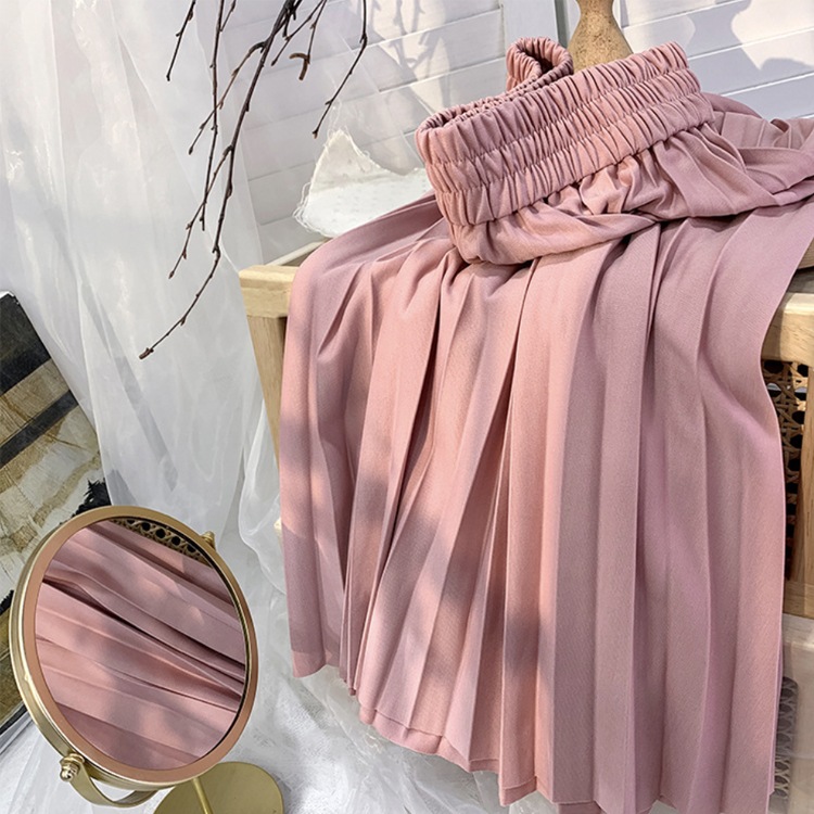 18カラー てろんと感 ミモレ丈 プリーツスカート