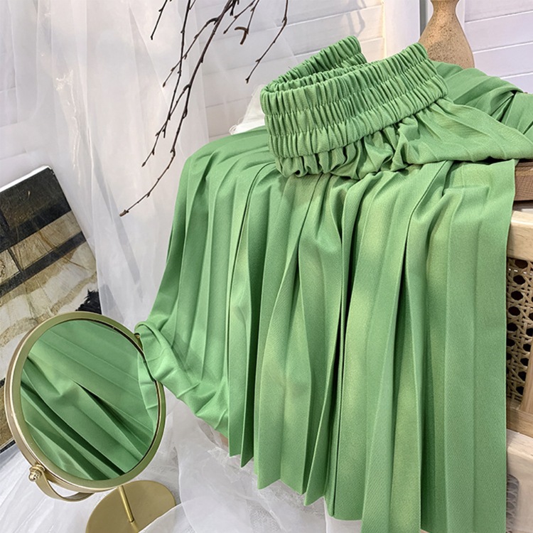 18カラー てろんと感 ミモレ丈 プリーツスカート