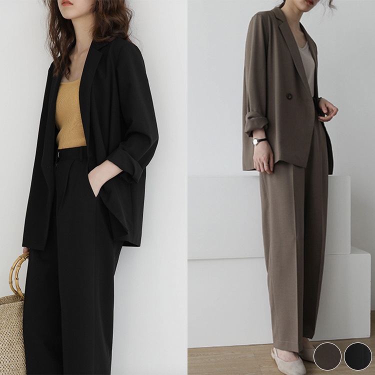 ゆったりカジュアル レトロ パンツスーツ 上下セット