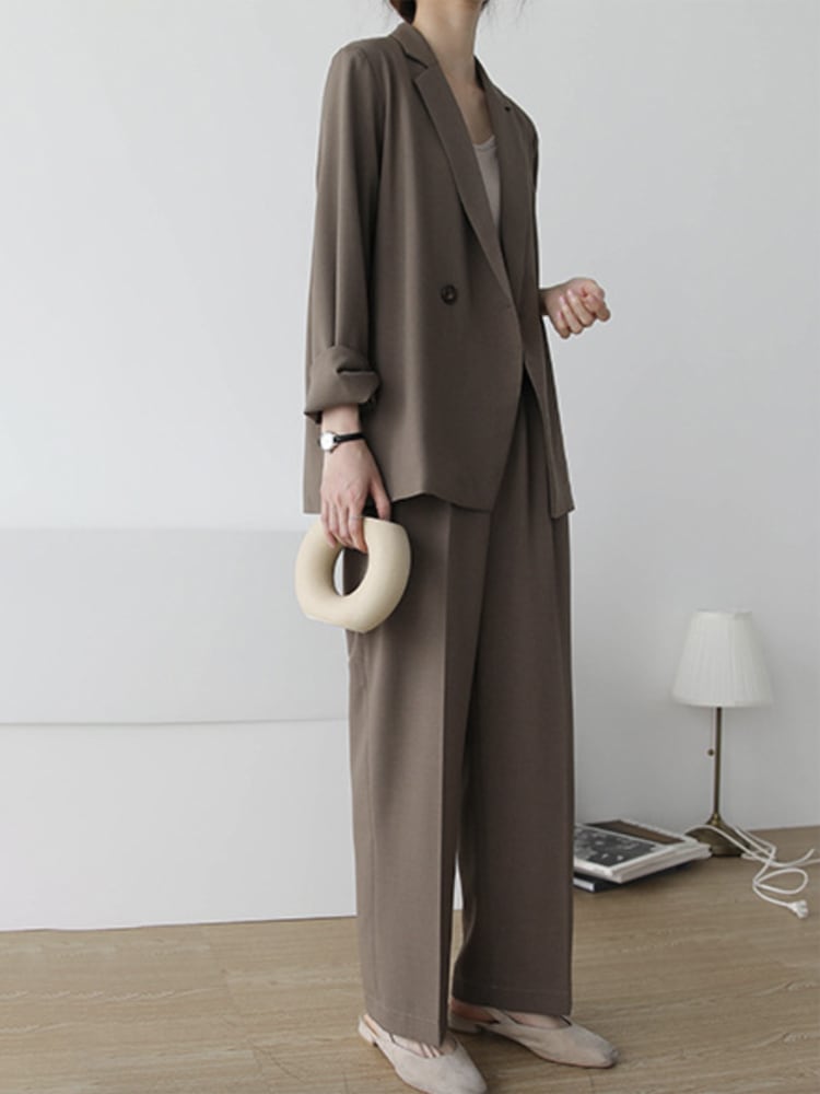 ゆったりカジュアル レトロ パンツスーツ 上下セット