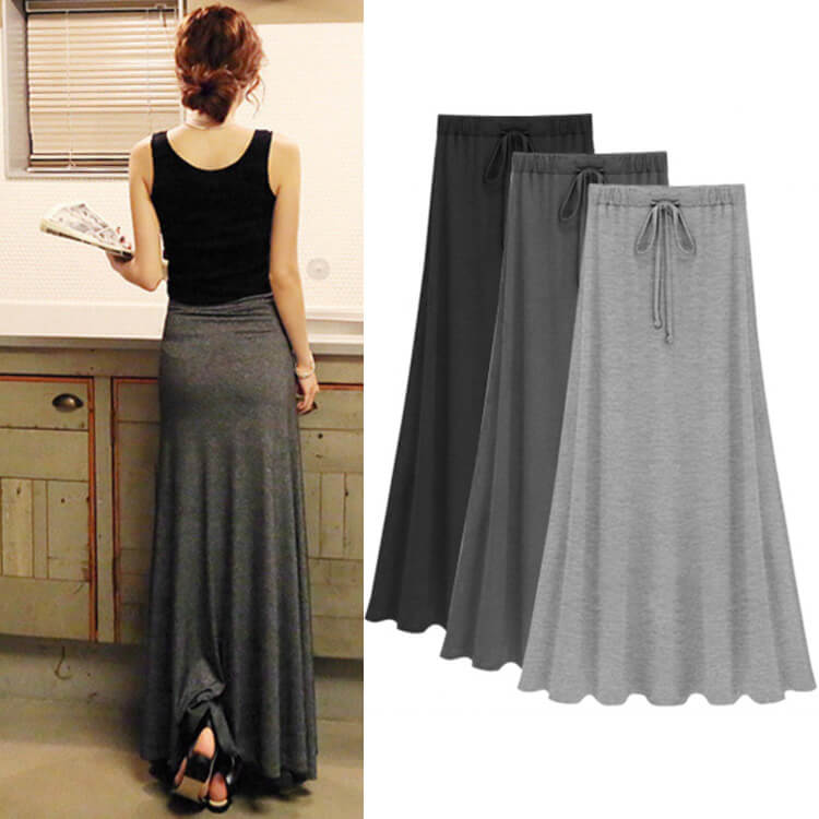 スリット入り Aライン ロング丈 カジュアル スカート