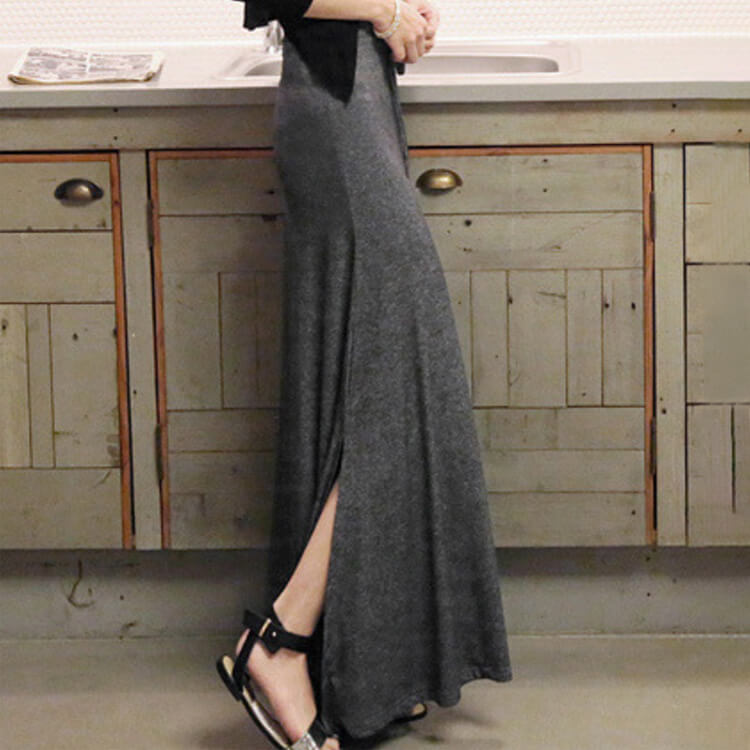 スリット入り Aライン ロング丈 カジュアル スカート