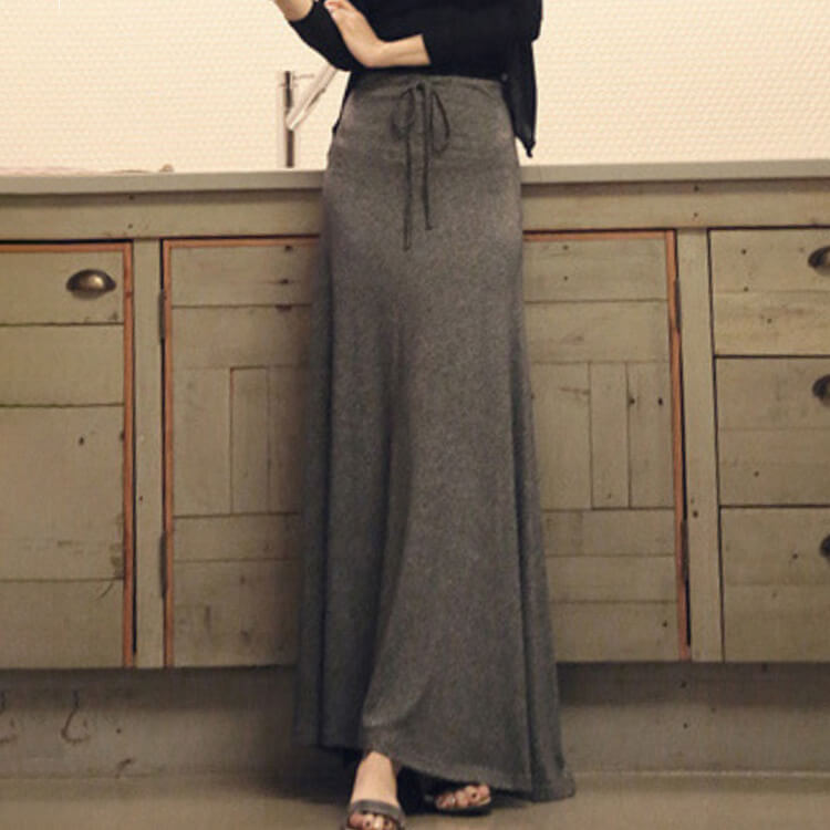 スリット入り Aライン ロング丈 カジュアル スカート