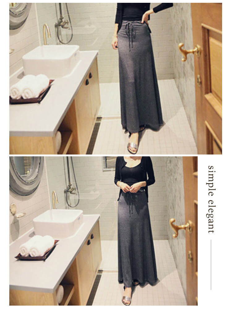 スリット入り Aライン ロング丈 カジュアル スカート