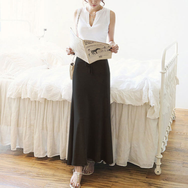 スリット入り Aライン ロング丈 カジュアル スカート