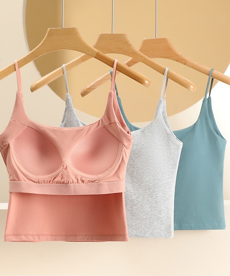 背中見せ インナー カップ付きキャミソール