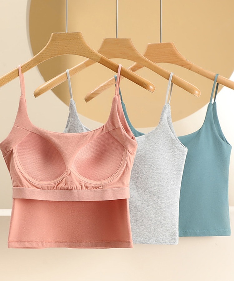 背中見せ インナー カップ付きキャミソール