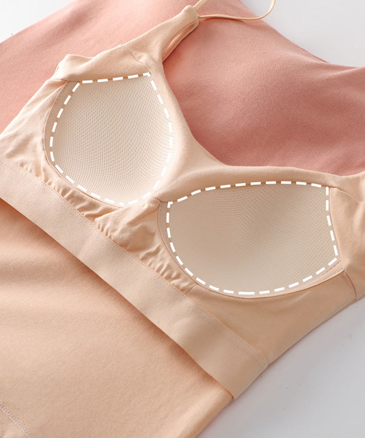 背中見せ インナー カップ付きキャミソール