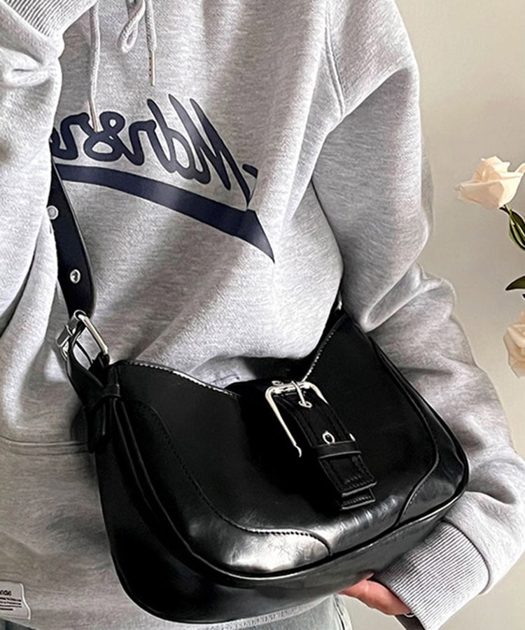 バックル 斜めがけ ミニ ショルダーバッグ