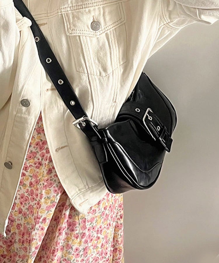 バックル 斜めがけ ミニ ショルダーバッグ