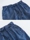 ソフトデニム 裾ゴム ハーレムラインのデニムパンツ