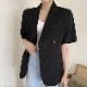 ダブルボタン 半袖 テーラードジャケット レディース