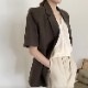 ダブルボタン 半袖 テーラードジャケット レディース