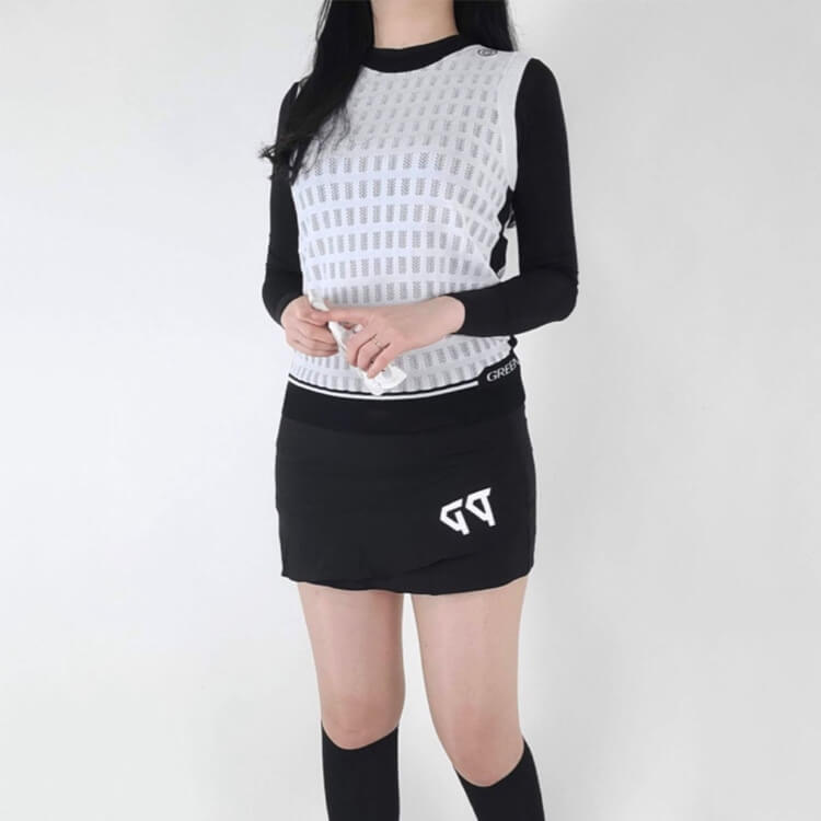 韓国ゴルフ シースルー ノースリーブ トップス