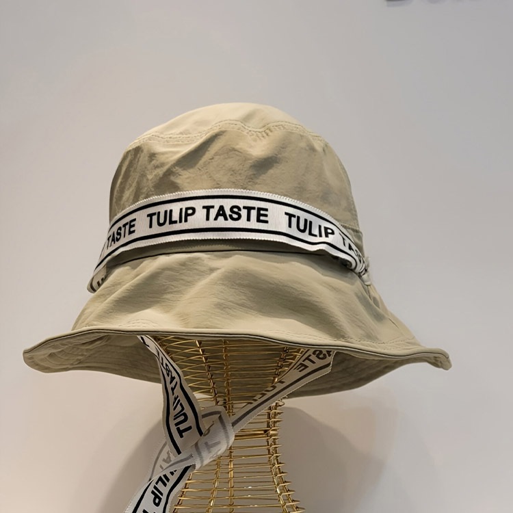 ロゴテープ つば広 バケットハット 帽子