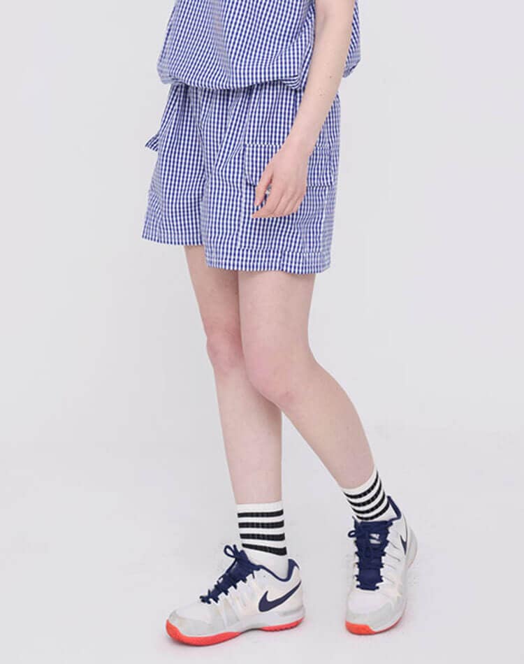 セットアップOK ギンガムチェック ゴルフ ショートパンツ