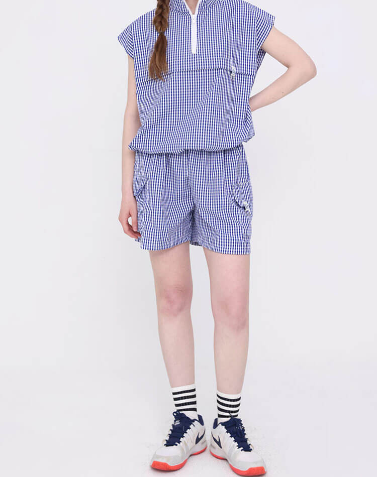 セットアップOK ギンガムチェック ゴルフ ショートパンツ