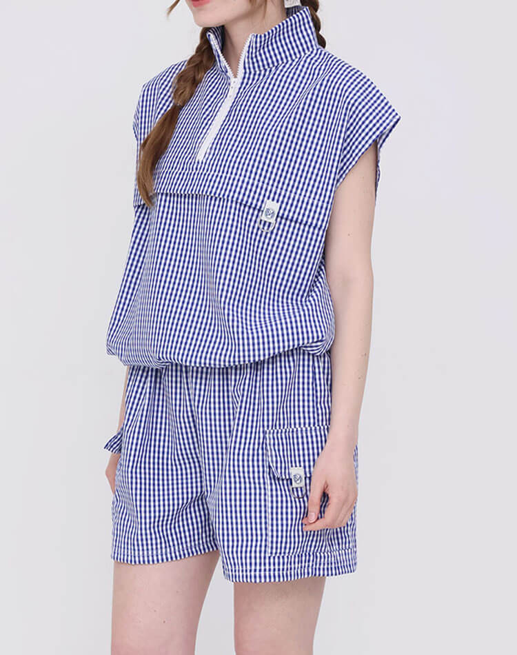 セットアップOK ギンガムチェック ゴルフ ショートパンツ