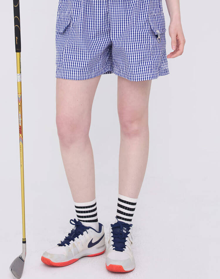 セットアップOK ギンガムチェック ゴルフ ショートパンツ
