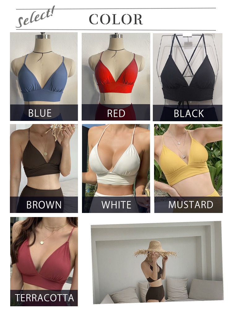 レースアップ バッククロス ハイウエスト ビキニ 水着