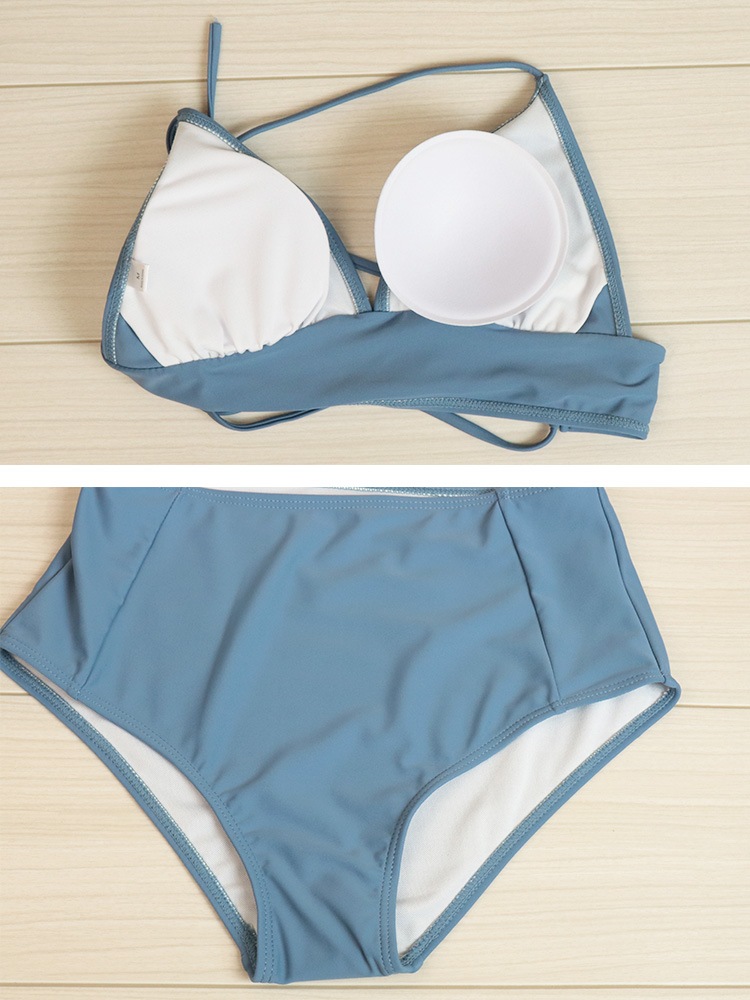 レースアップ バッククロス ハイウエスト ビキニ 水着