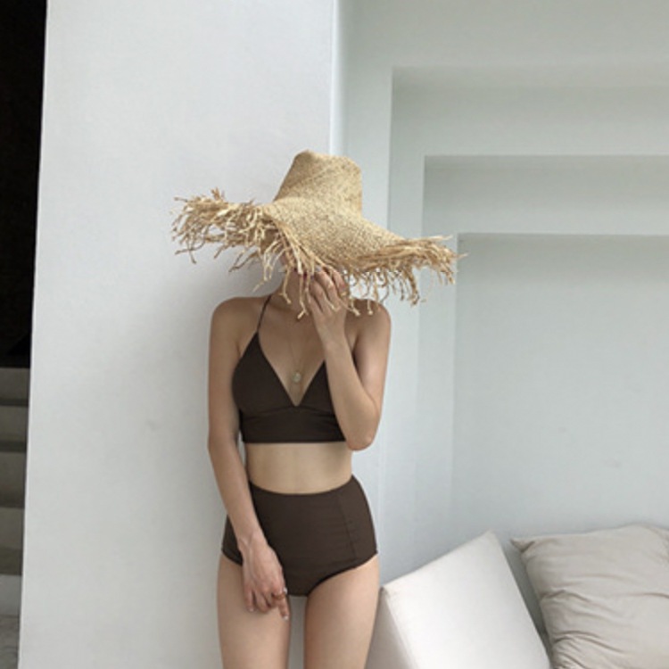 レースアップ バッククロス ハイウエスト ビキニ 水着