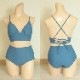 レースアップ バッククロス ハイウエスト ビキニ 水着
