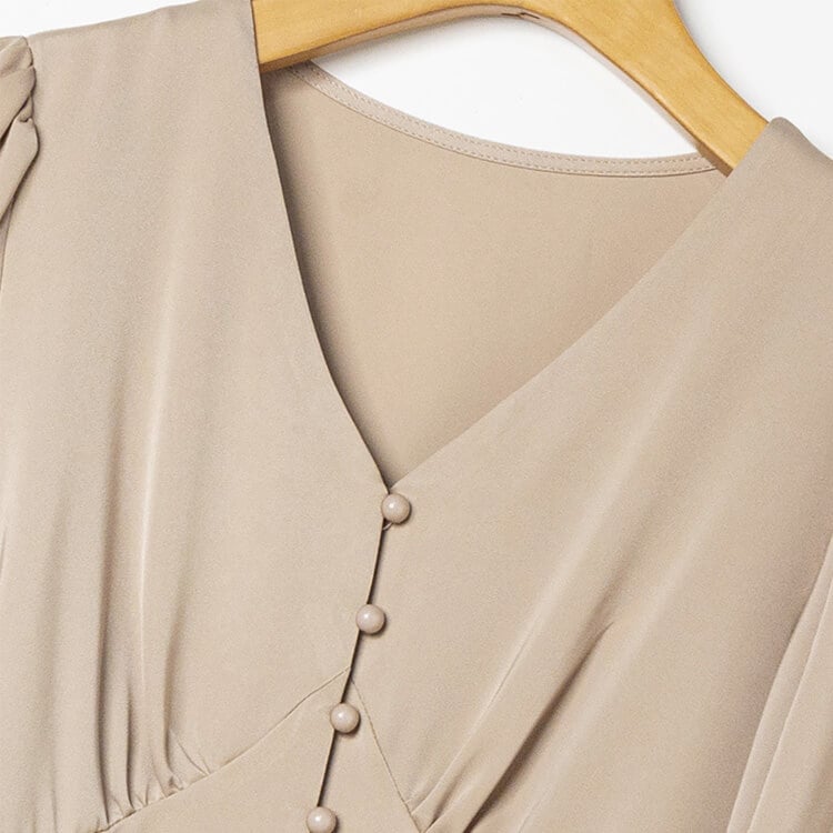 エレガントセットアップ 長袖ブラウス ミモレ丈