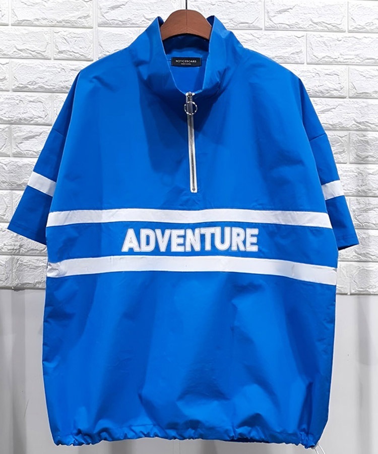 ハーフジップ 薄手 半袖 防風 トップス