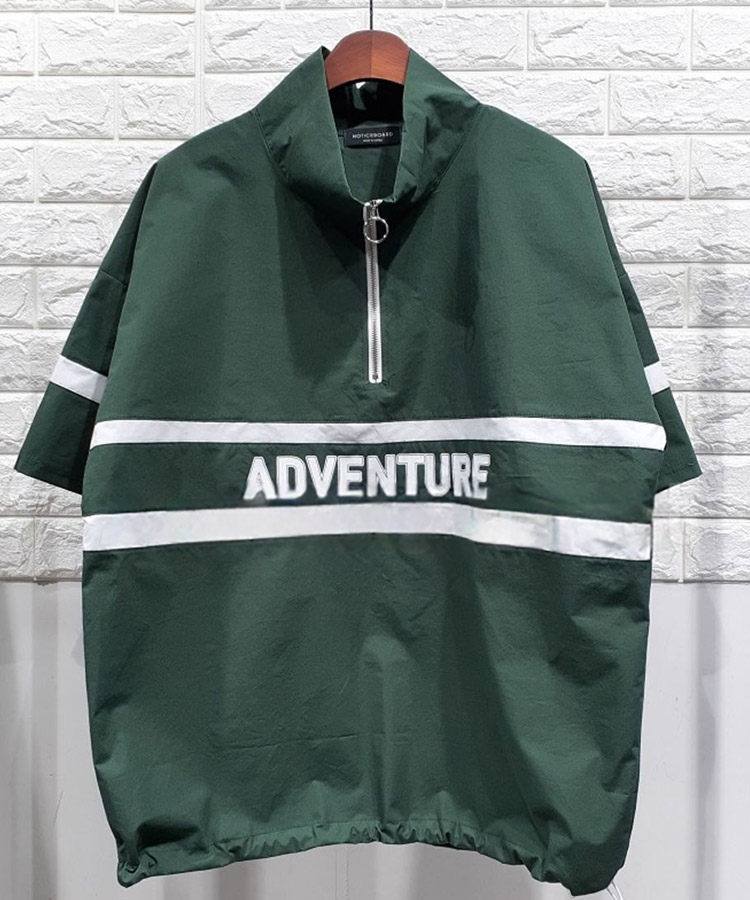 ハーフジップ 薄手 半袖 防風 トップス