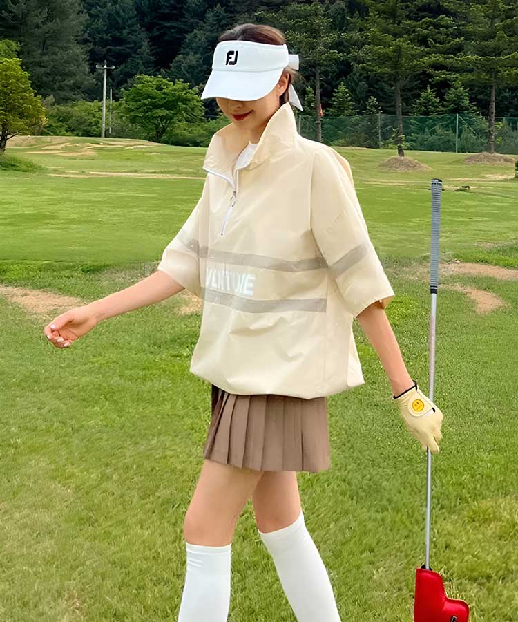 ハーフジップ 薄手 半袖 防風 トップス