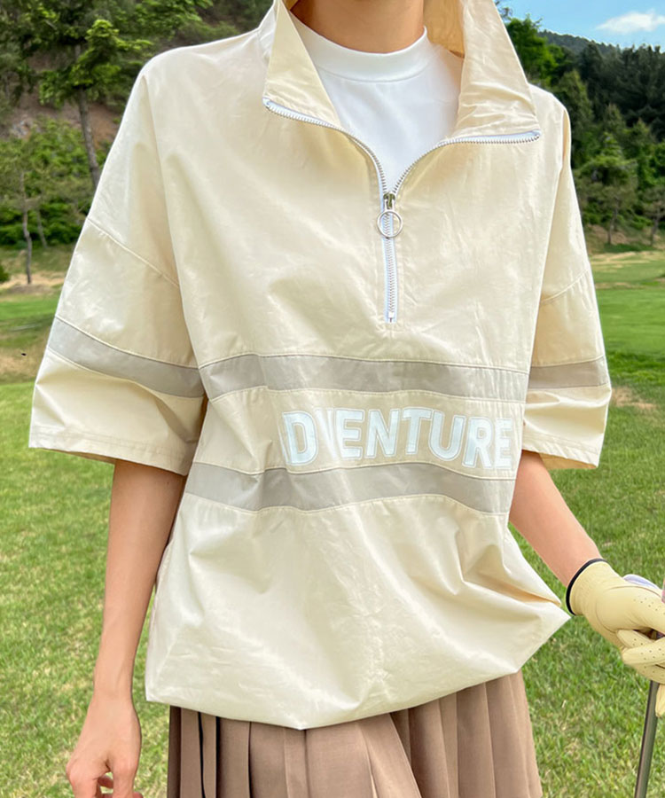 ハーフジップ 薄手 半袖 防風 トップス