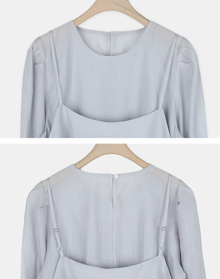 ショート丈 シアーブラウス ビスチェ 2点セット