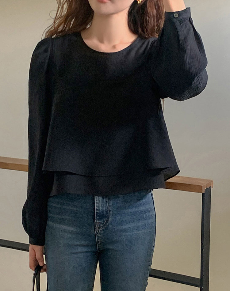 ショート丈 シアーブラウス ビスチェ 2点セット