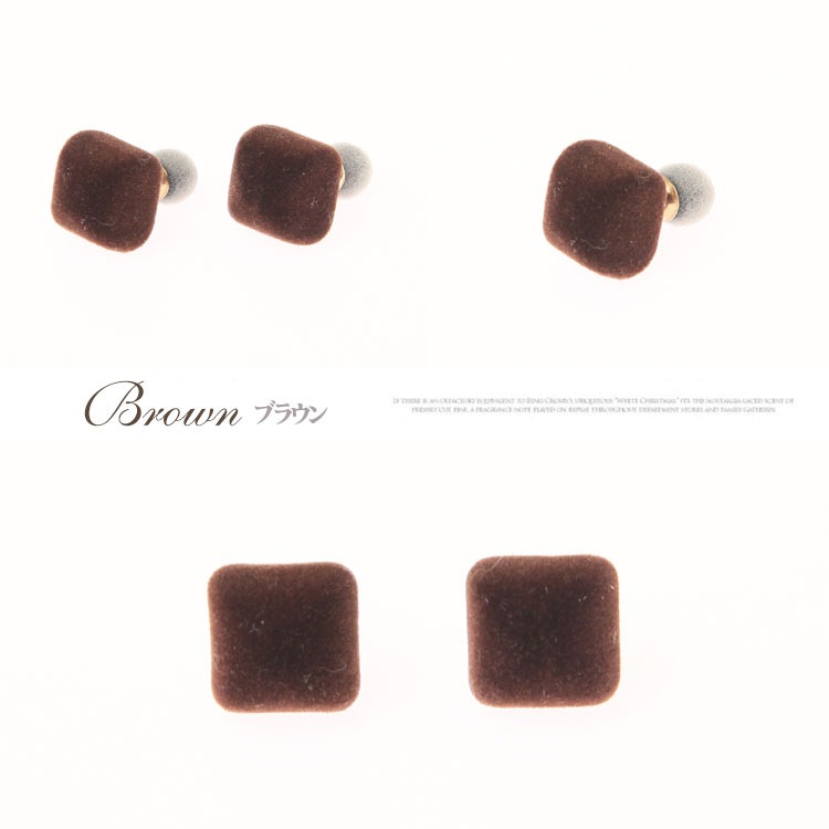 韓国デザイン ピアス ベロア ベルベット バックキャッチ