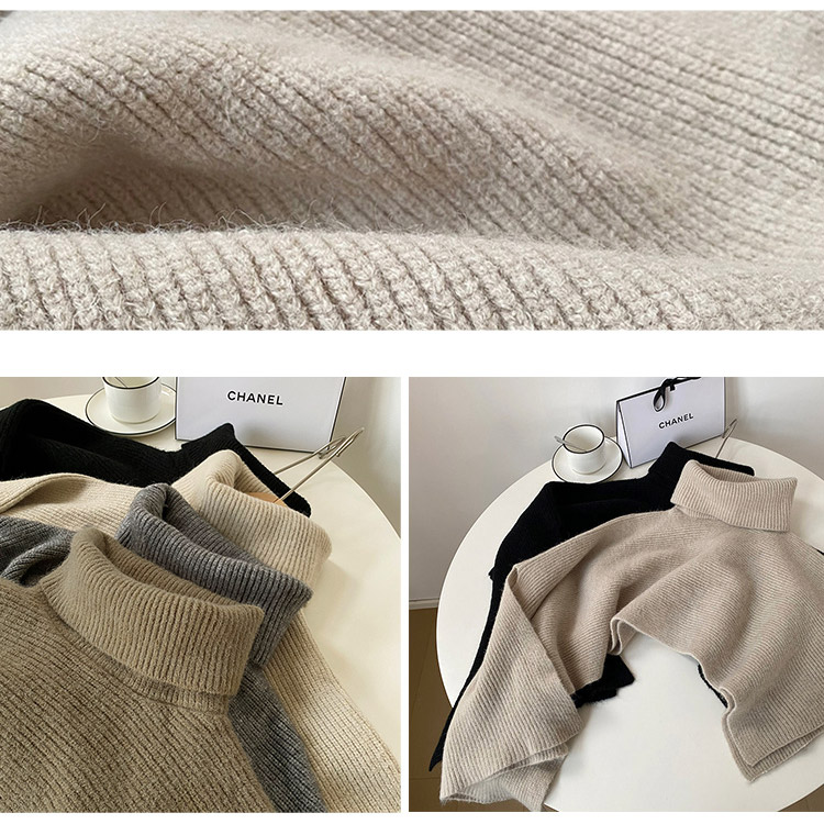 タートルネック ケープ ニット ベスト