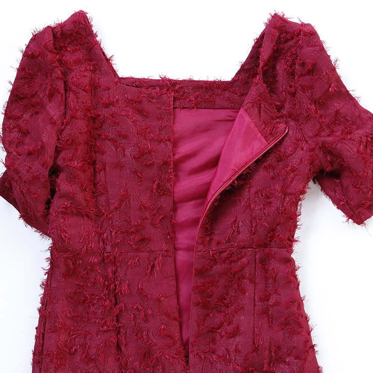 スクエアネック ジャガード ドレス | レディースファッション