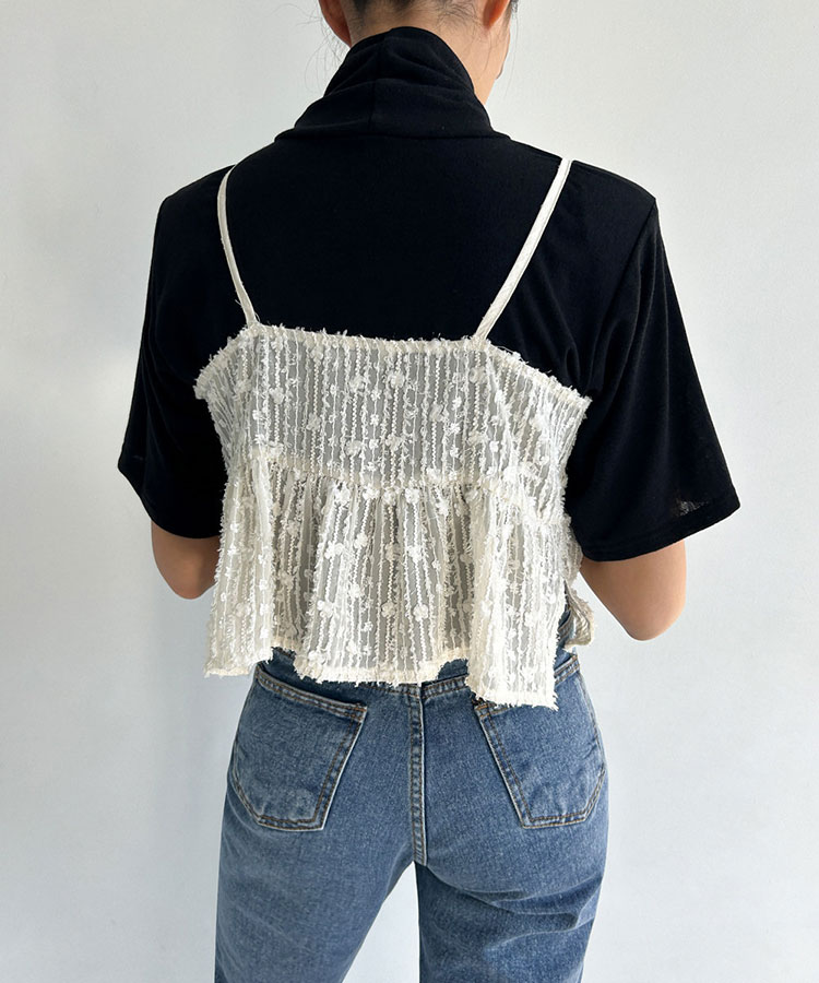 レイヤード ジャガードレース キャミソール ビスチェ