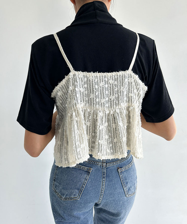 レイヤード ジャガードレース キャミソール ビスチェ