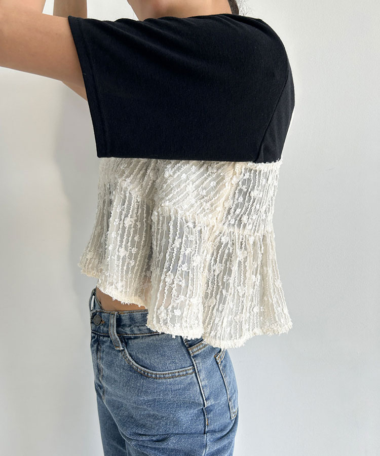 レイヤード ジャガードレース キャミソール ビスチェ