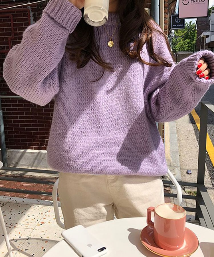 9color ふんわり 厚手 ニット トップス

