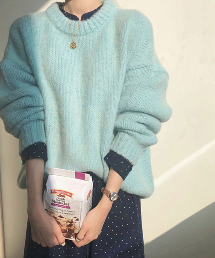 9color ふんわり 厚手 ニット トップス

