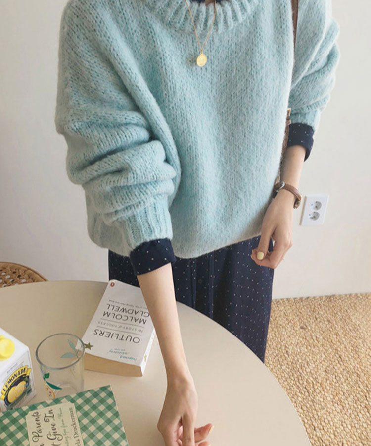 9color ふんわり 厚手 ニット トップス

