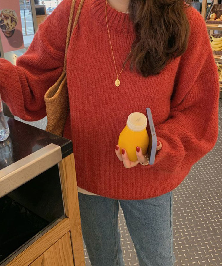 9color ふんわり 厚手 ニット トップス

