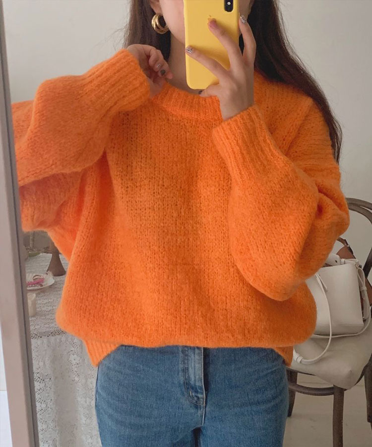 9color ふんわり 厚手 ニット トップス

